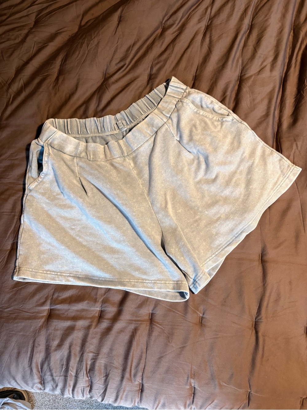 aerie light blue mineral wash trouser shorts